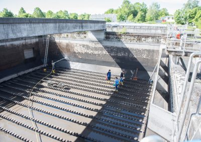 Maintenance Work on a Biological Tank